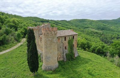 Medieval Castle for sale 06019 Umbertide, Umbria, Drone view