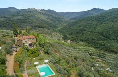 Country House for sale Loro Ciuffenna, Tuscany, RIF 3098 BLick auf Anwesen und Umgebung