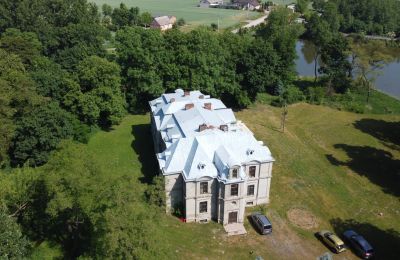Castle for sale Więsławice, Kuyavian-Pomeranian Voivodeship, Drone view