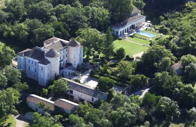 Castle for sale Barjac, Occitania, Drone view