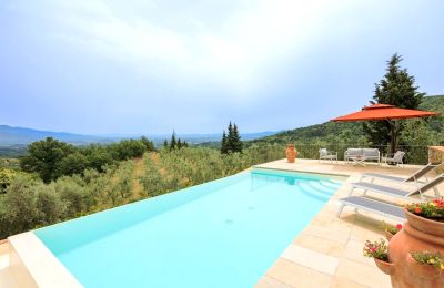 Country House for sale Figline e Incisa Valdarno, Tuscany, RIF 2966 Pool und Ausblick