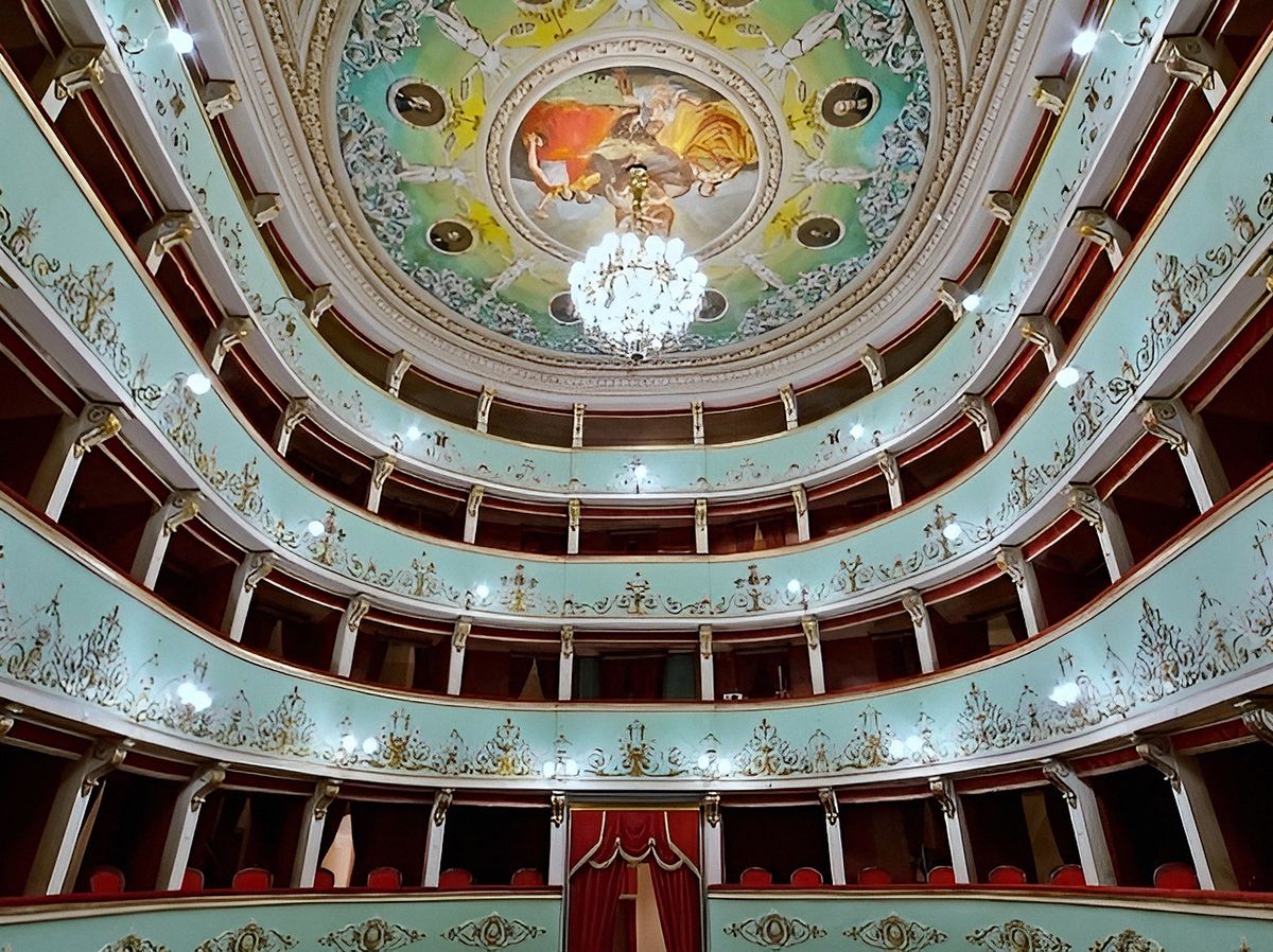 Italy: Theater in Offida in the Marche region