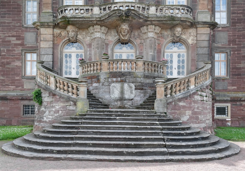 Schloss Burgscheidungen: Baroque outdoor stairs, Burgscheidungen